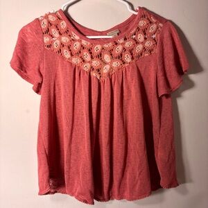 Cape Juby Coral Lace Detail Blouse